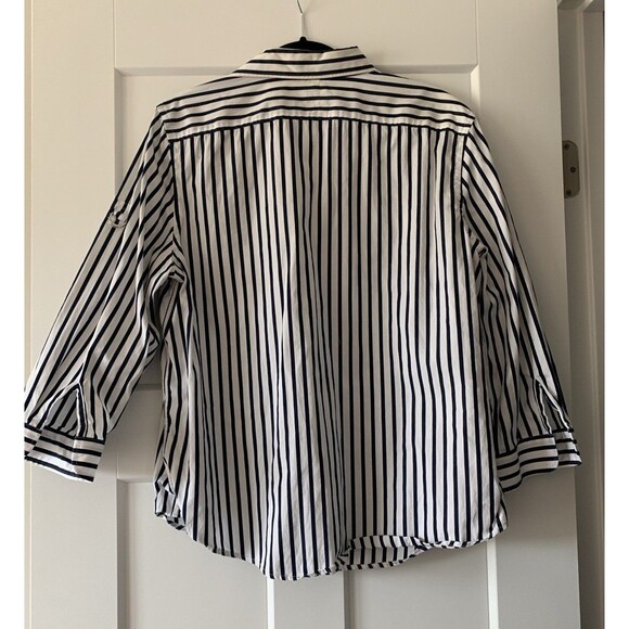 Lauren Ralph Lauren Long Roll-Tab Sleeve Button Front Cotton Shirt. Sz XL - Picture 2 of 10